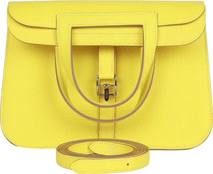 Hermes Halzan 25 Lime Clemence Palladium Hardware