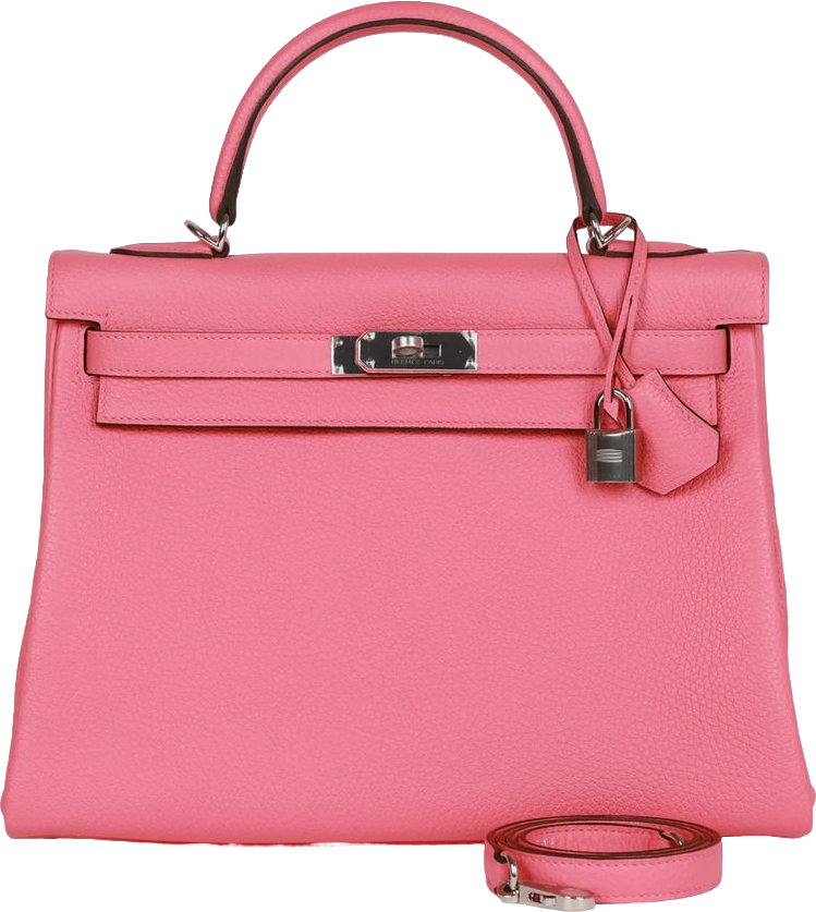Hermes Kelly Retourne 32 Rose Azalee Clemence Palladium Hardware