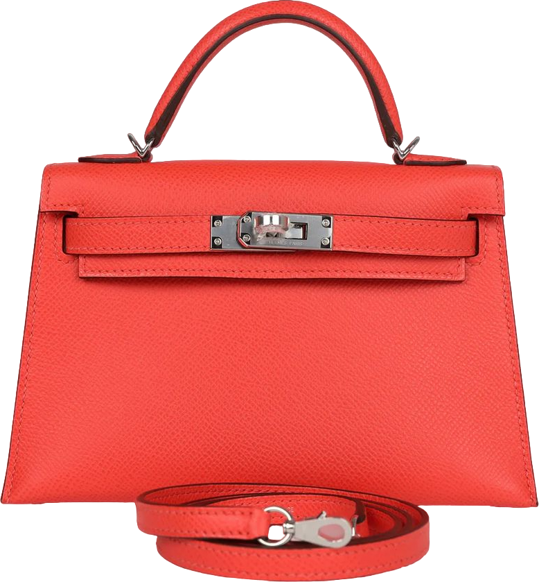 Hermes Kelly Sellier 20 Orange Field Epsom Palladium Hardware