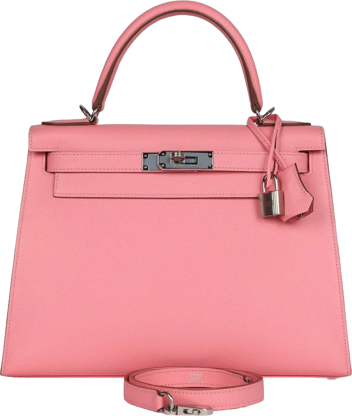 Hermes Kelly Sellier 28 Rose Confetti Epsom Palladium Hardware