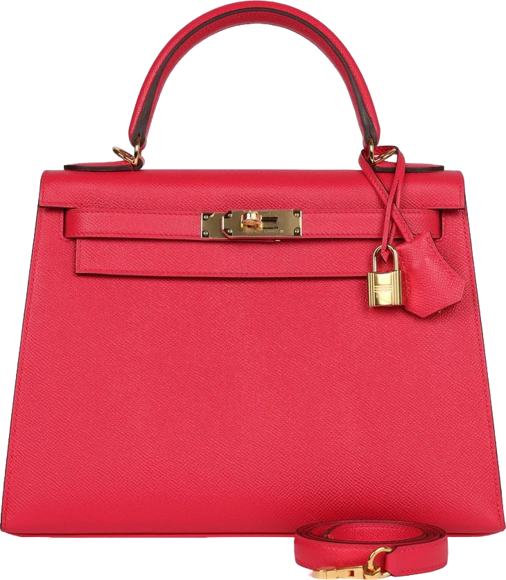 Hermes Kelly Sellier 28 Rose Extreme Epsom Gold Hardware