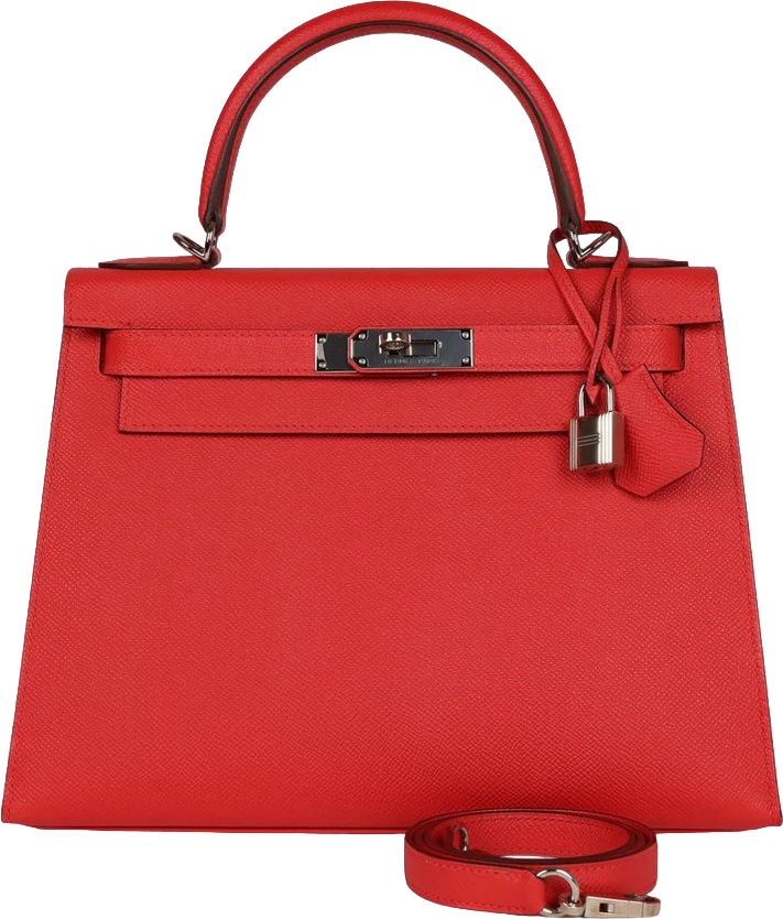 Hermes Kelly Sellier 28 Rouge Tomate Epsom Palladium Hardware