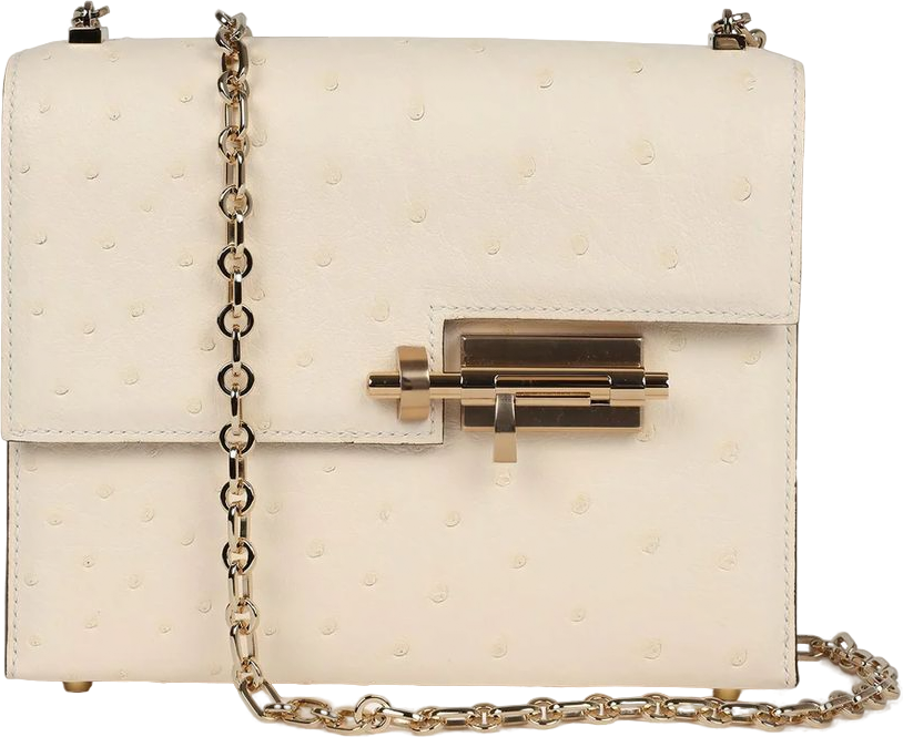 Hermes Mini Verrou Chaine Bag Nata Ostrich Permabrass Hardware
