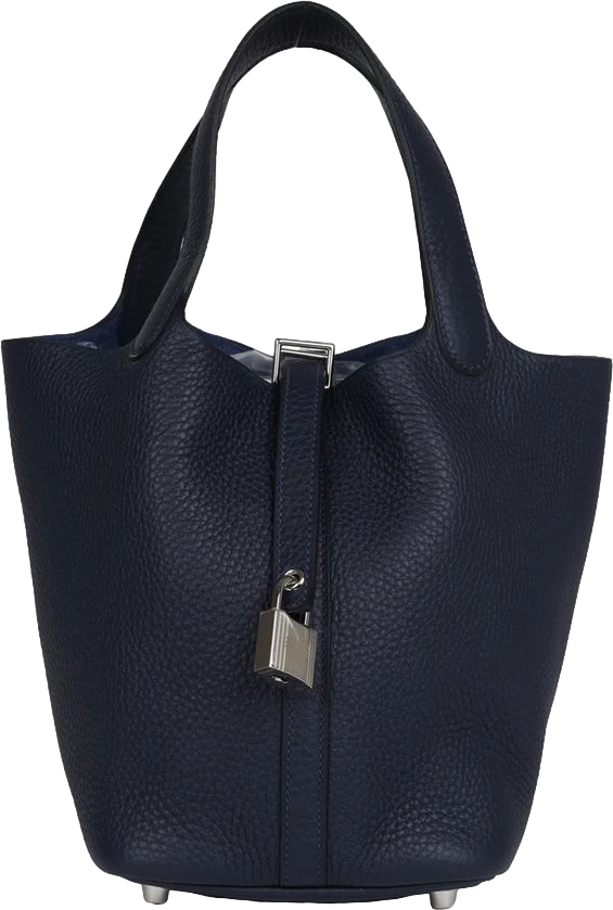 Hermes Picotin Lock 18 Bleu Nuit Clemence Palladium Hardware