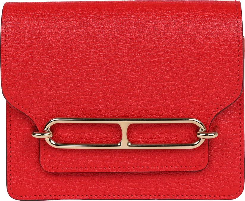 Hermes Roulis Slim Wallet Rouge de Coeur Chevre Gold Hardware