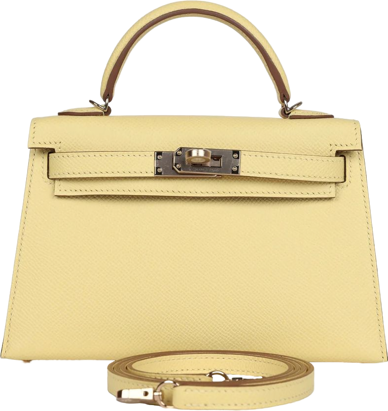 Hermes Special Order (HSS) Kelly Sellier 20 Jaune Poussin Verso Epsom Permabrass Hardware