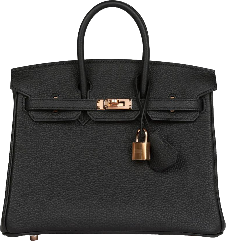 Hermes Birkin 25 Black Togo Rose Gold Hardware