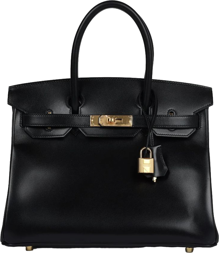 Hermes Birkin 30 Black Box Gold Hardware