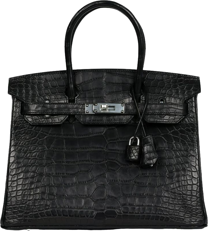 Hermes Birkin 30 Black Matte Alligator Palladium Hardware