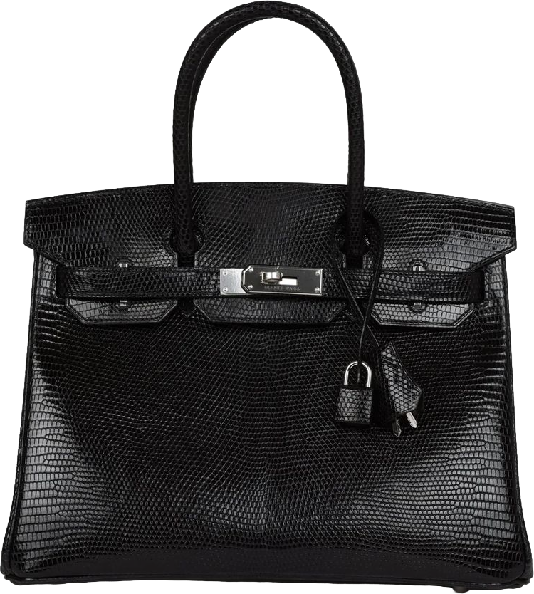 Hermes Birkin 30 Black Niloticus Lizard Palladium Hardware