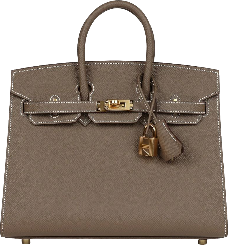 Hermes Birkin Sellier 25 Etoupe Epsom Gold Hardware