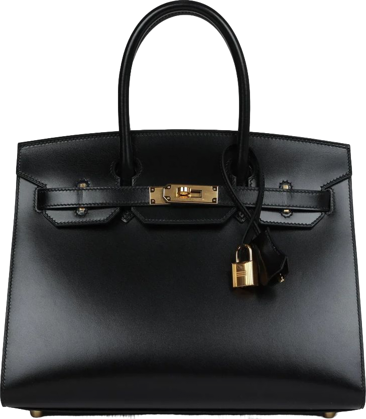 Hermes Birkin Sellier 30 Black Box Gold Hardware