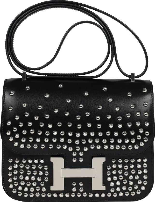 Hermes Constance 1-18 Clouté Black Box Calf Palladium Hardware