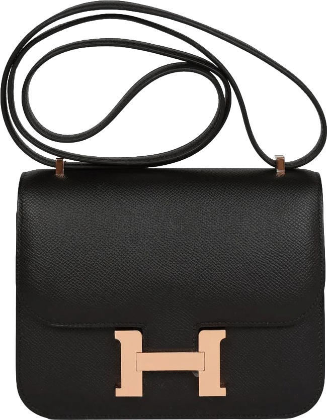 Hermes Constance 18 Black Epsom Rose Gold Hardware