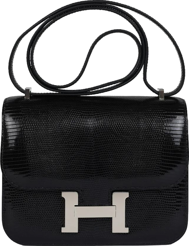 Hermes Constance 18 Black Varanus Salvator Lizard Palladium Hardware