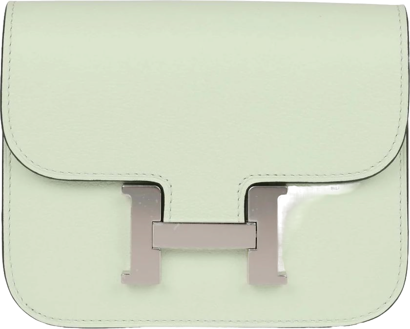 Hermes Constance Slim Wallet Vert Fizz Evercolor Palladium Hardware