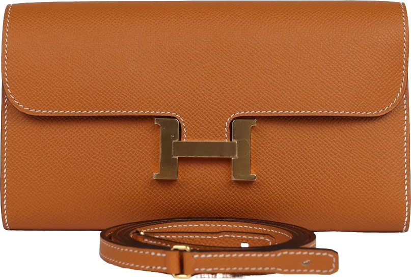 Hermes Constance To Go Wallet Toffee Epsom Gold Hardware