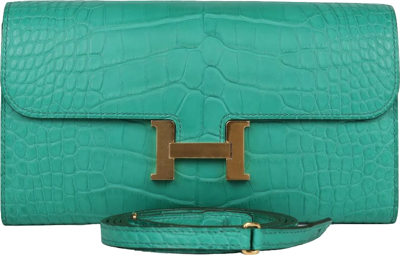 Hermes Constance Wallet To Go Vert Jade Matte Alligator Gold Hardware
