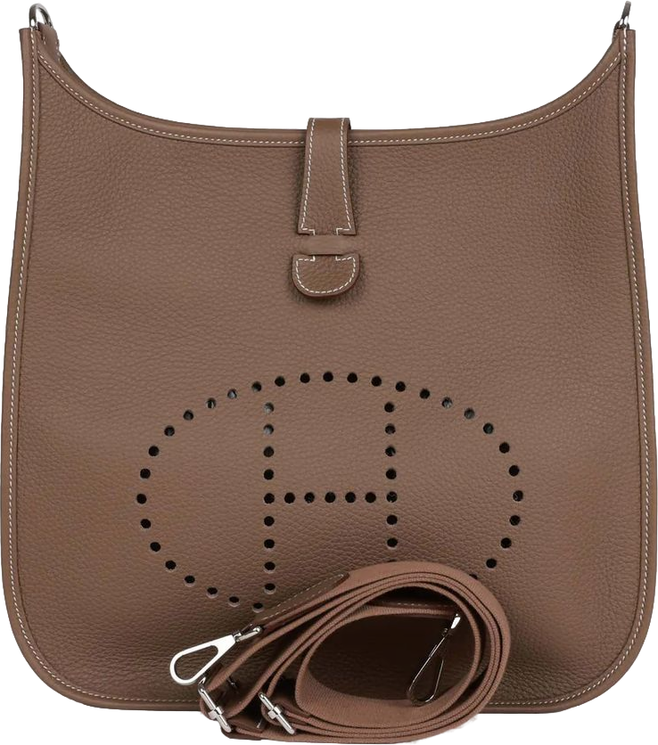 Hermes Evelyne III GM Etoupe Clemence Palladium Hardware