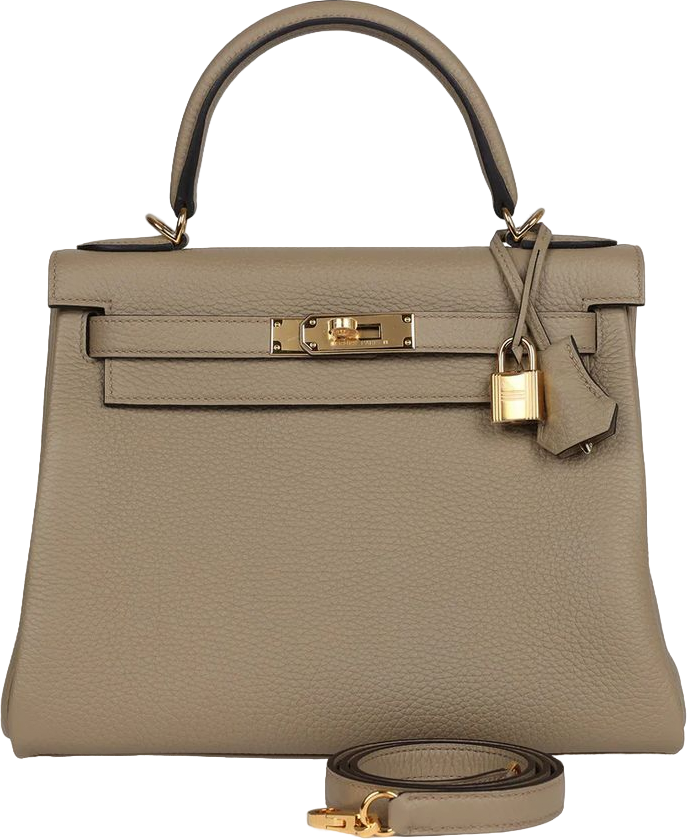 Hermes Kelly Retourne 28 Beige Marfa Clemence Gold Hardware