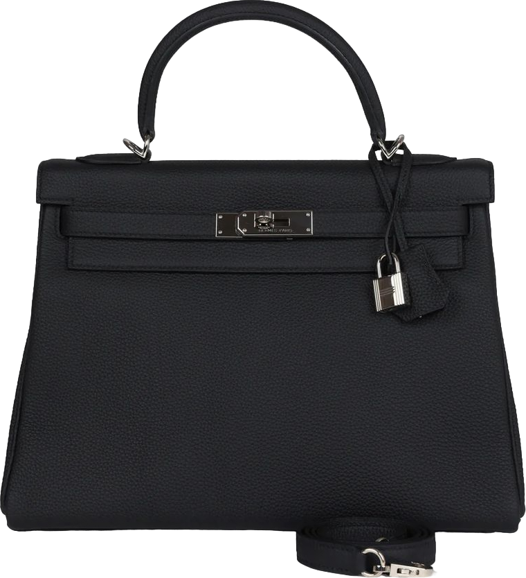 Hermes Kelly Retourne 32 Black Togo Palladium Hardware