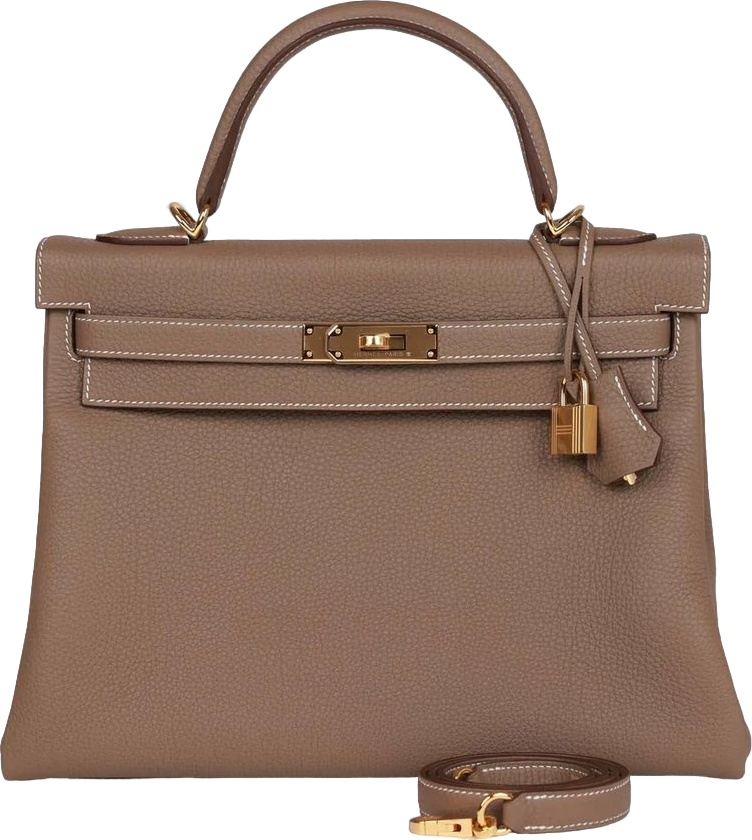Hermes Kelly Retourne 32 Etoupe Togo Gold Hardware