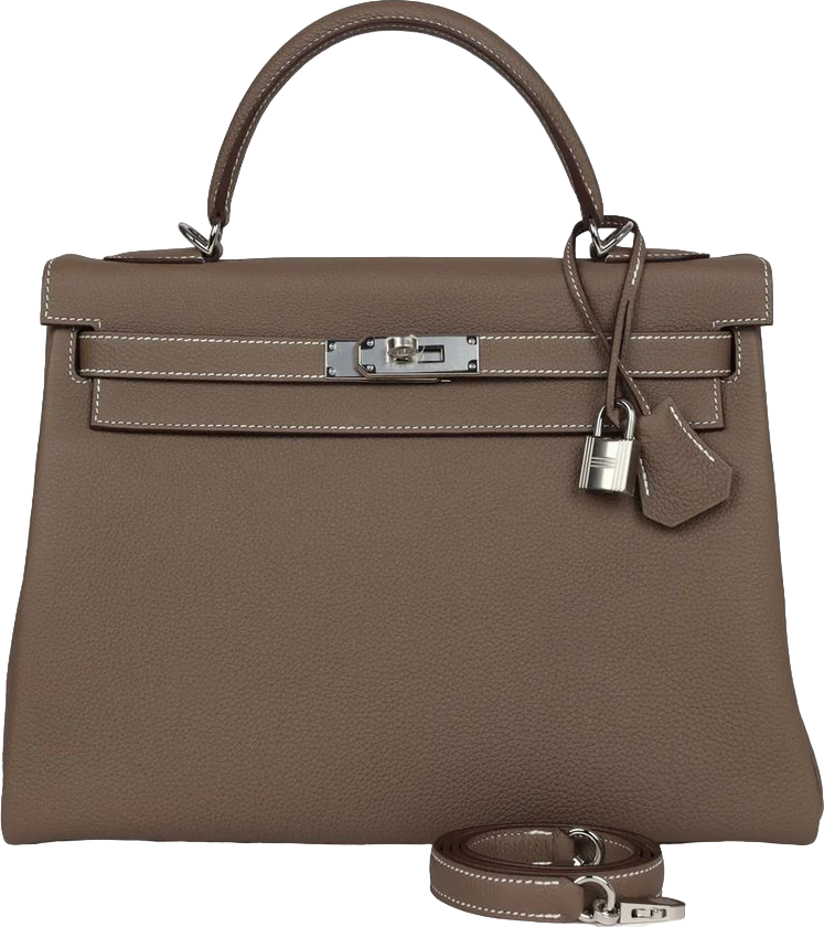 Hermes Kelly Retourne 32 Etoupe Togo Palladium Hardware