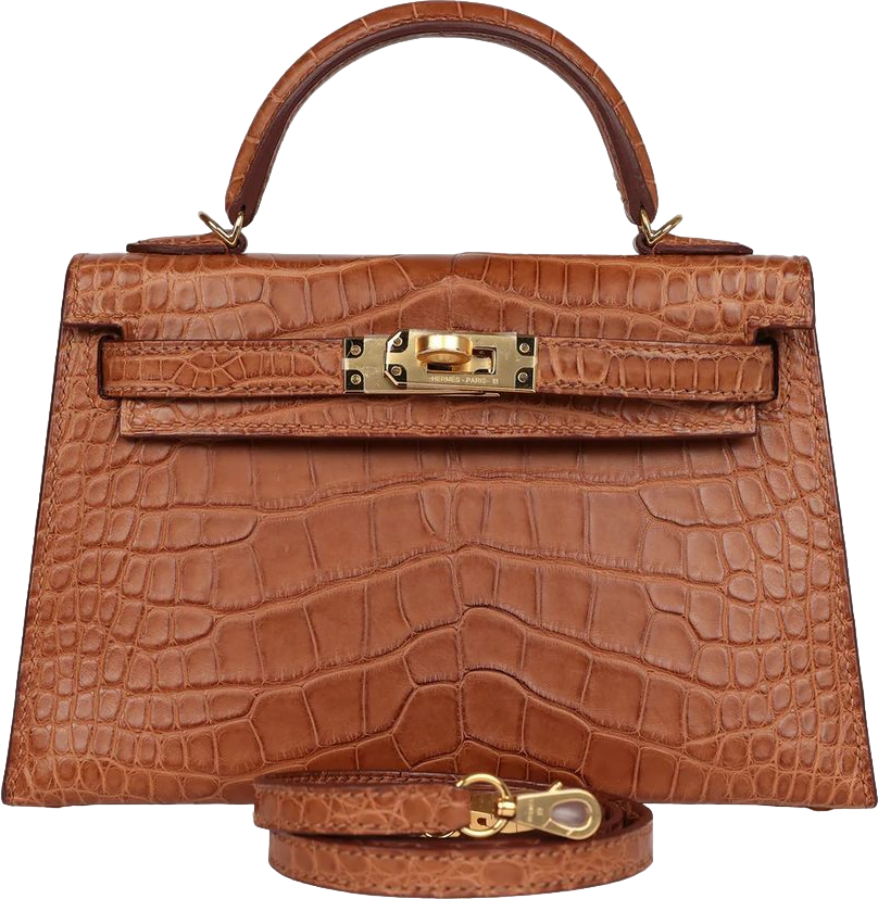 Hermes Kelly Sellier 20 Gold Matte Alligator Gold Hardware