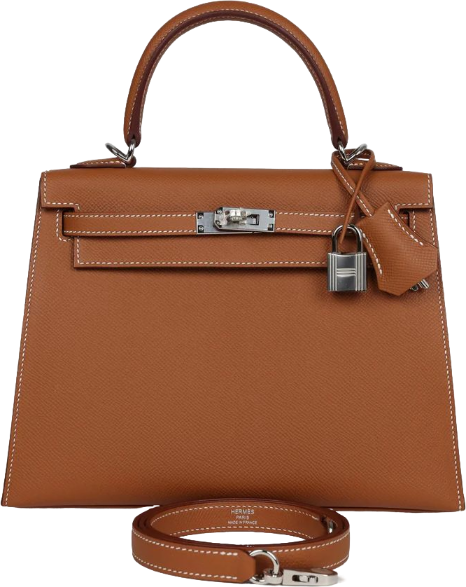 Hermes Kelly Sellier 25 Gold Epsom Palladium Hardware