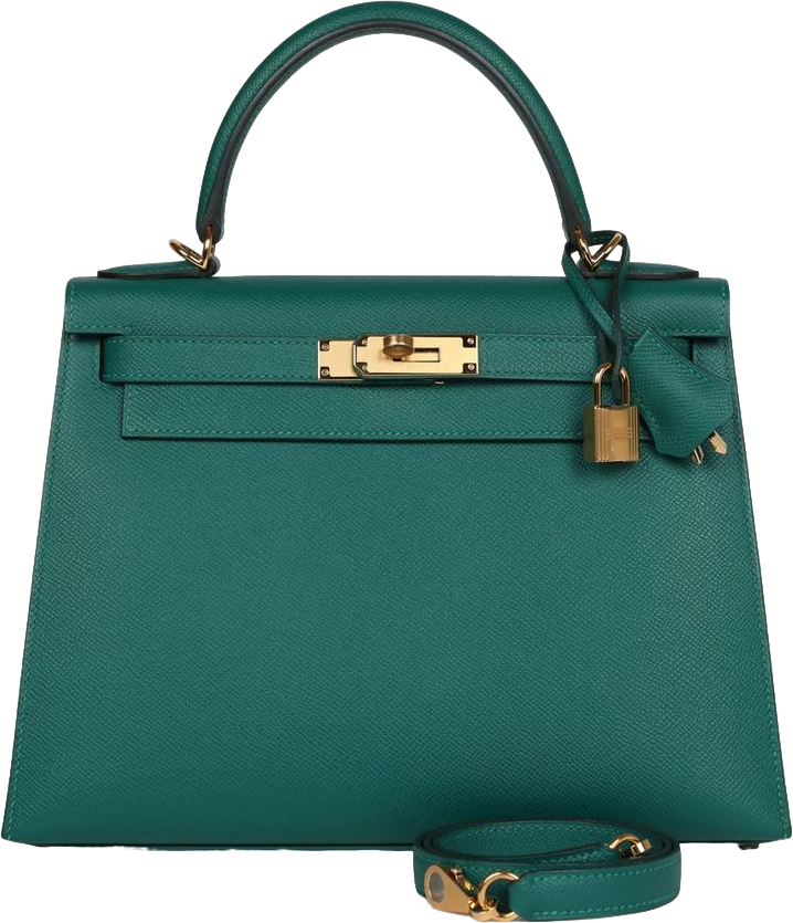 Hermes Kelly Sellier 28 Malachite Epsom Gold Hardware