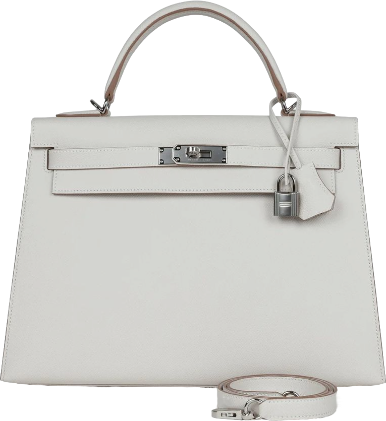 Hermes Kelly Sellier 32 Gris Pale Epsom Palladium Hardware