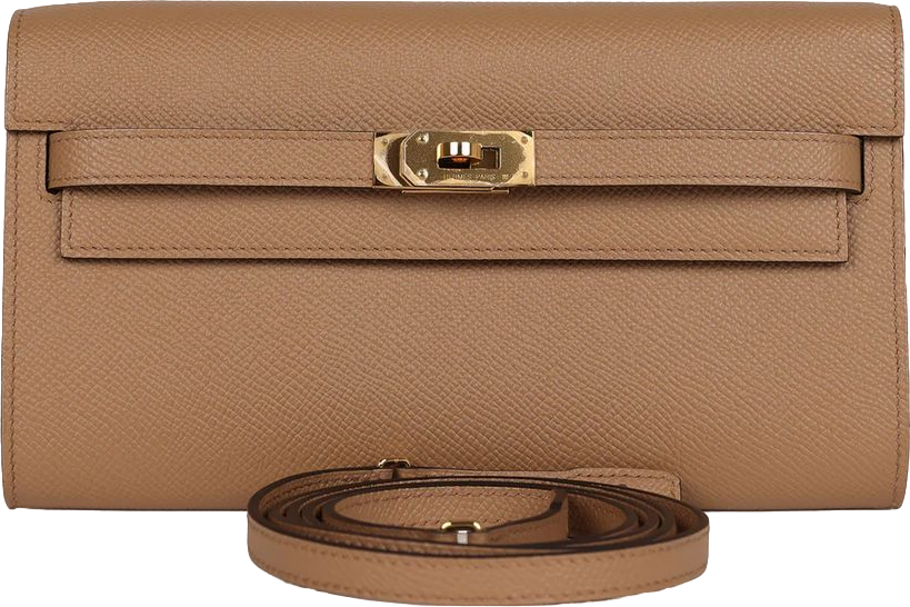Hermes Kelly Wallet To Go Chai Verso Epsom Gold Hardware