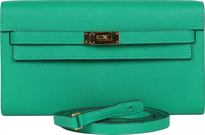 Hermes Kelly Wallet To Go Menthe Chevre Gold Hardware