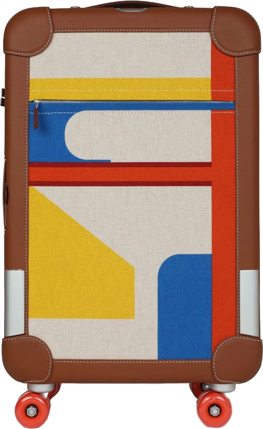 Hermes R.M.S. Cabine 55 Rolling Suitcase Multicolor Canvas