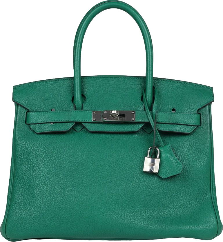 Pre-Owned Hermes Birkin 30 Vert Vertigo Clemence Palladium Hardware