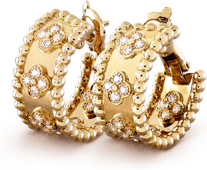 Van Cleef & Arpels Серьги-кольца Perlée clovers