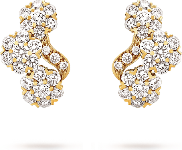 Van Cleef & Arpels Серьги Snowflake Trois Fleurs