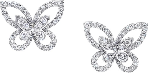 Butterfly Silhouette Diamond Mini Stud Earrings Graff Butterfly Silhouette Diamond Mini Stud Earrings Graff