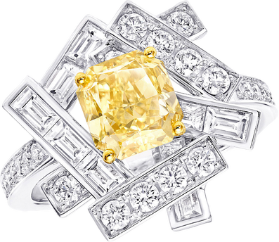 Threads Yellow and White Diamond Ring Graff Threads Yellow and White Diamond Ring Graff