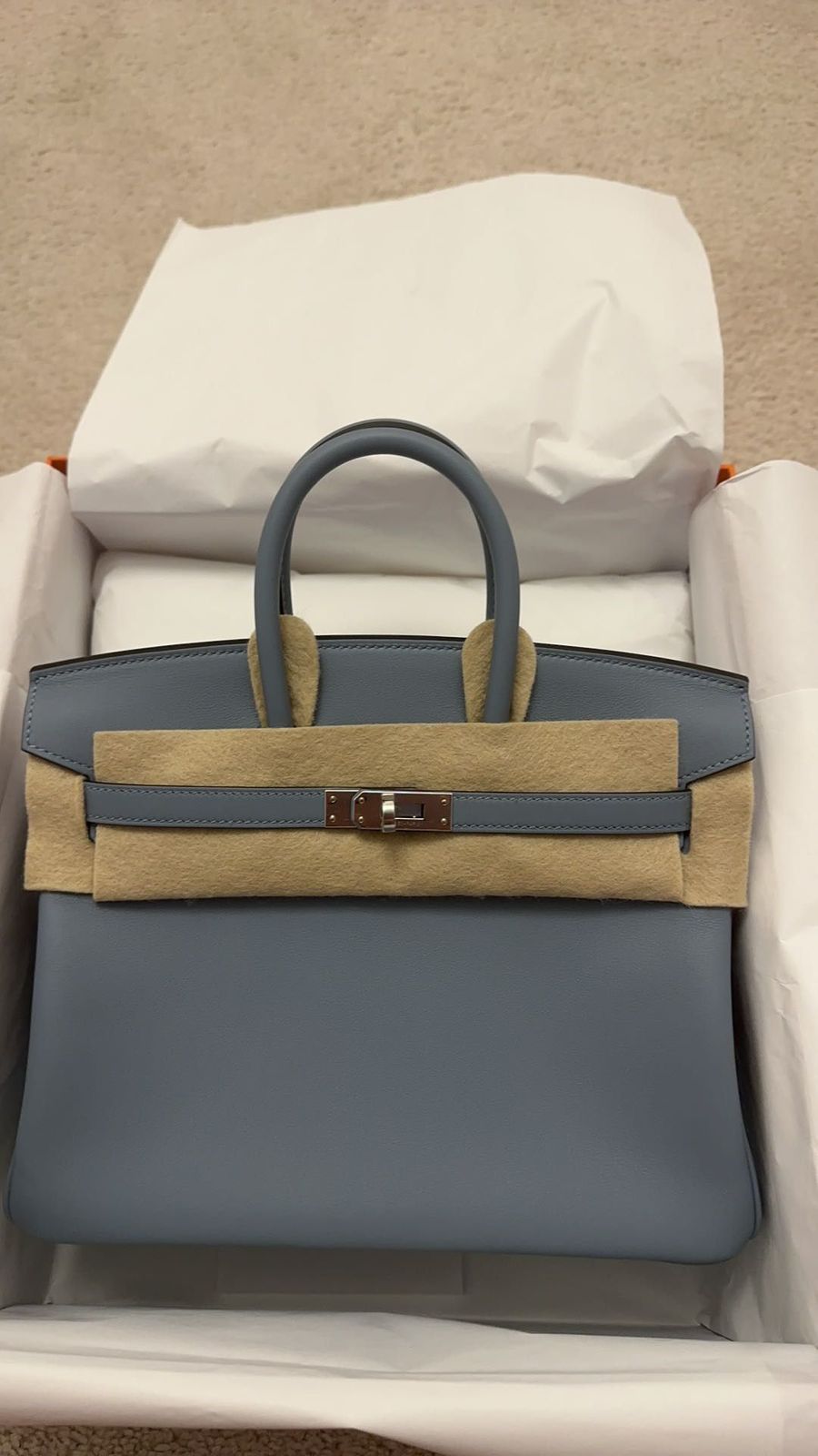 Hermes Birkin 25 Bleu Lin / Swift / phw W
