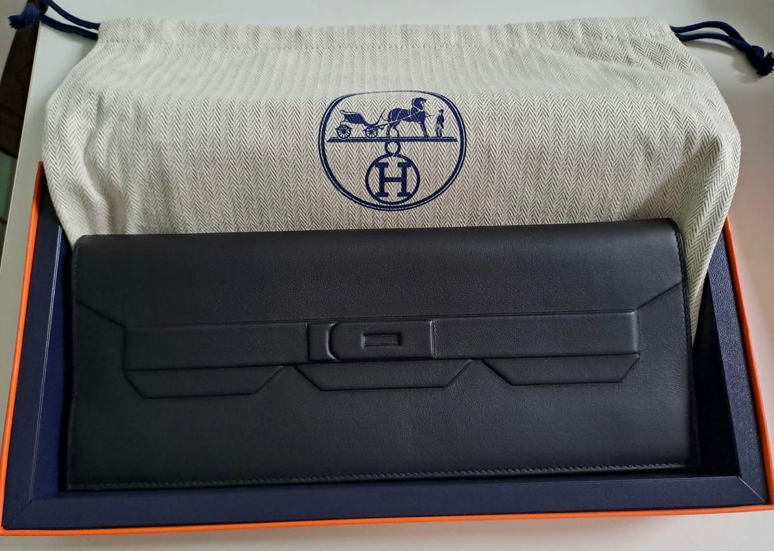 Hermes Birkin Clutch Veau Swift / Noir / Shadow