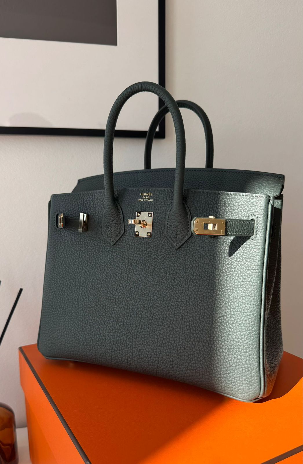 Hermes Вirkin 25 Vert mangrove / Togo / Ghw W