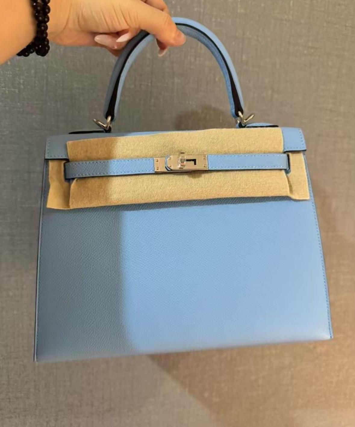 Hermes Kelly 25 celeste / epsom / phw U
