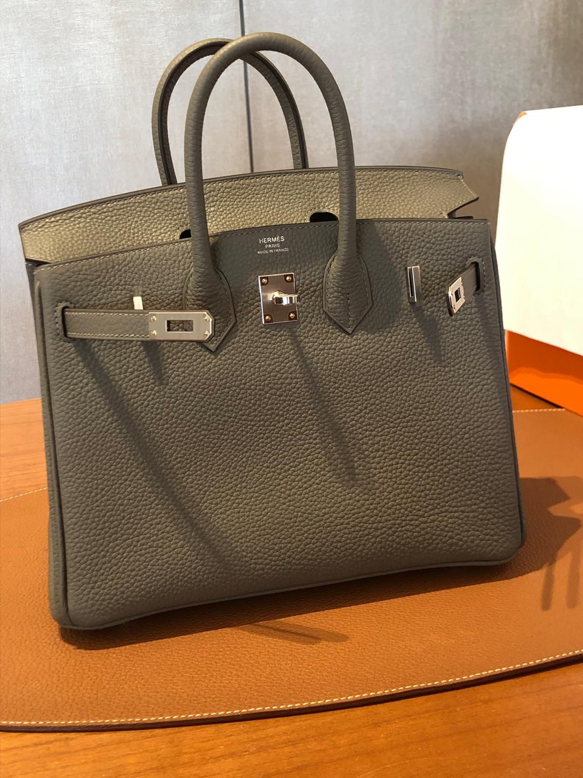 Hermes Birkin 25 gris Meyer / Togo / Phw W