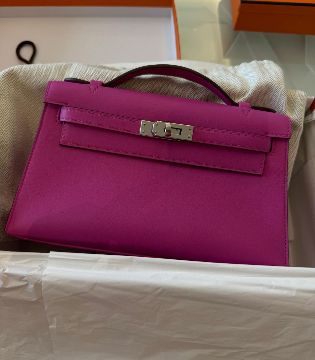 Hermes Kelly 22 Pochette Magnolia / Swift / Phw