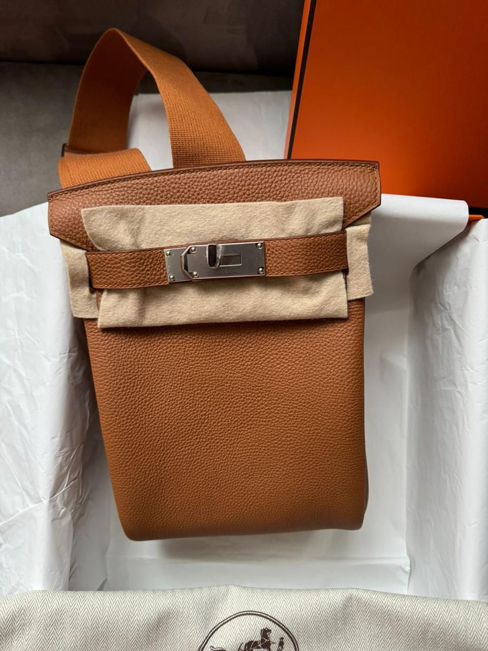 Hermes Hac s Dos Gold Bleu Sapphire / Togo / Phw W
