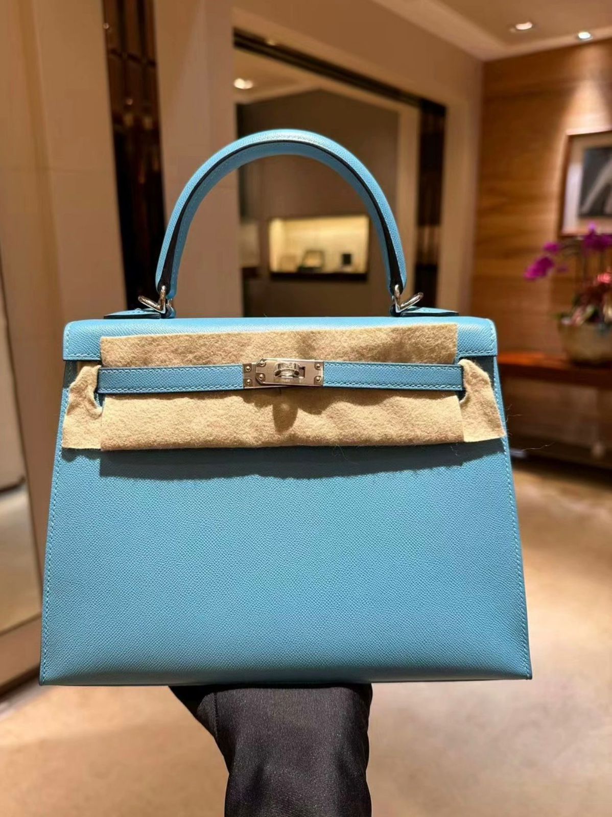 Hermes Kelly 25 Bleu du nord / Epsom / phw W