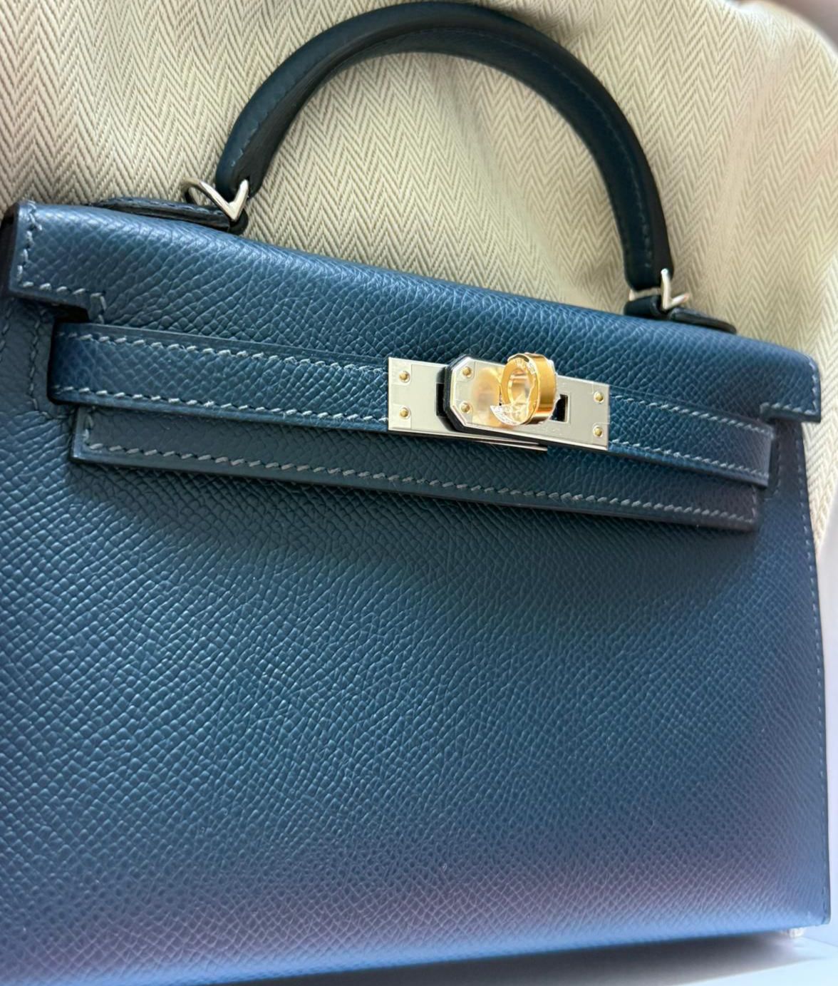Hermes Кelly 20 blue de Prusse / epsom / Pbhw